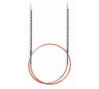 Addi Novel-Ferro Circolare Quadrato, 100 cm x 3,5 mm, Metallo, Rosso, 100cm 3.50mm