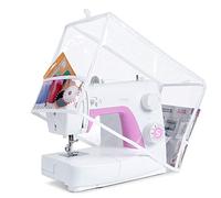 Addicted DEPO Copertura per macchina da cucire con comode tasche - Protezione trapuntata antipolvere Pro - universale per la maggior parte delle macchine Singer e Brother standard, Trasparente,