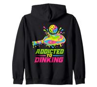 Addicted to Dinking Pickleball Humor Paddle Splash Felpa con Cappuccio