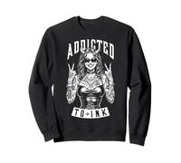 Addicted To Ink Tattoo Amante Divertente Diavolo Tatuato Donna Felpa