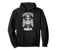 Addicted To Ink Tattoo Amante Divertente Diavolo Tatuato Donna Felpa con Cappuccio