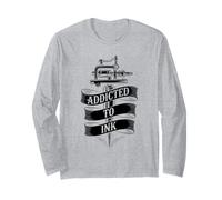 Addicted To Ink Tattoo Lover Macchina per Tatuaggi Vintage Cool Maglia a Manica