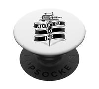 Addicted To Ink Tattoo Lover Macchina per tatuaggi Vintage Cool PopSockets PopGrip Adesivo
