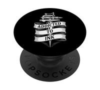 Addicted To Ink Tattoo Lover Macchina per tatuaggi Vintage Cool PopSockets PopGrip Adesivo