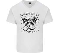 Addicted To Ink Tatuatore Tats Maglietta In Cotone A V Per Uomo