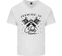 Addicted To Ink Tatuatore Uomo Maglietta In Cotone A V