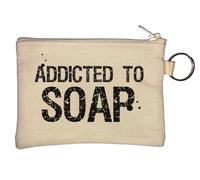 Addicted to Soap Wash Up - Portamonete con portachiavi, colore: Beige