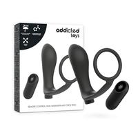ADDICTED TOYS ANILLA PENE CON PLUG ANAL CONTROL REMOTO NEGRO RECARGABLE
