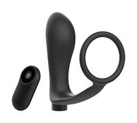 ADDICTED TOYS ANILLA PENE CON PLUG ANAL CONTROL REMOTO NEGRO RECARGABLE