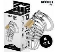 Addicted toys locked - gabbia per pene in metallo con cellule di ferro taglia m