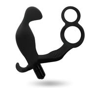 Addicted toys plug anale con doppio anello del pene e testicoli neri