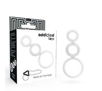 ADDICTED TOYS SET ANILLOS PENE Y TESTICULOS CLEAR