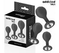 ADDICTED TOYS - SET DI 3 TAPPI ANALI CON GIOIELLO