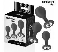 Addicted toys - set di 3 tappi anali con gioiello