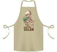 Addicted Vegano Scheletro Mangiare Ortaggi Cotone Grembiule 100% Biologico