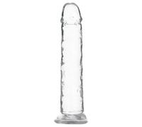 Dildo Trasparente con Base a Ventosa - Crystal Addiction - 18cm