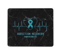 Addiction Recovery Awareness Tappetino Mouse Portatile Mousemat Bordo Cucito Tappetini per Il Mouse per Lavoro Laptop Ufficio 25X30Cm