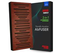 Addictive Sound AbFuser Pannello Acustico Ibrido - Diffusore Legno di Faggio & Assorbitore Bassi - Banda Larga 100-9300 Hz - Prodotto UE CNC - Parete/Soffitto - Garanzia 36 Mesi - mogano