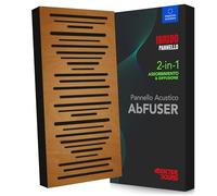 Addictive Sound AbFuser Pannello Acustico Ibrido - Diffusore Legno di Faggio & Assorbitore Bassi - Banda Larga 100-9300 Hz - Prodotto UE CNC - Parete/Soffitto - Garanzia 36 Mesi - Marrone chiaro