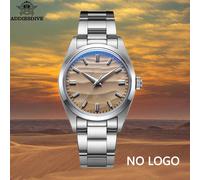 ADDIESDIVE Orologio al quarzo con quadrante semplice con sabbia Specchio a bolle Coperchio in vetro Acciaio inossidabile Classico AD2030 Senza logo Orologi da 36 mm