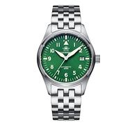 ADDIESDIVE Orologio Automatico Uomo Pilot Acciaio Quadrante Verde Luminescent Movimento NH35A Impermeabile 200 M