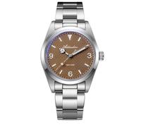 ADDIESDIVE Orologio Uomo Marrone Quadrante Waffle 100 M Impermeabile VH Sweep Secondo Movimento al Quarzo Luminoso Casual Business Analogico Unisex Orologio