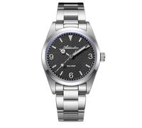 ADDIESDIVE Orologio Uomo Nero Movimento Analogico al Quarzo VH Sweep Secondo Minimalista Quadrante Waffle Luminoso 100 M Impermeabile