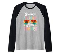 Addio 6th Grade Ciao Giornata estiva di scuola Sesta elementare Maglia con Maniche Raglan