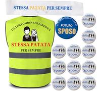 Addio al Celibato Gadget Addio al Celibato Gilet Futuro Sposo Fascia Stessa Patata per Sempre Spilla Sposo Amico dello Sposo Groom to be Accessori Decorazioni Addobbi Matrimonio Nozze Festa Fidanzamen