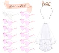 Addio al Nubilato Decorazioni Addio al Nubilato Occhiali da Sposa Occhiali Team Bride Fascia Sposa Satin Sash Bride to Be Velo Sposa Tiara Sposa Accessori Addobbi Matrimonio Sposa