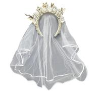 Addio al nubilato Fascia per capelli da sposa abito da sposa copricapo perla artificiale lettera sposa fascia per capelli decorazioni per capelli femminili