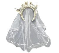 Addio al nubilato Fascia per capelli da sposa abito da sposa copricapo perla artificiale lettera sposa fascia per capelli decorazioni per capelli femminili