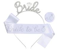 Addio al Nubilato Gadget, Bride to Be Addio al Nubilato 2 Pack Gadget Sposa -Sash, Fasce Capelli, Team Bride to Be Decorazione Fascia e Velo da Sposa Accessori Kit