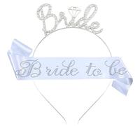 Addio al Nubilato Gadget, Bride to Be Addio al Nubilato 2 Pack Gadget Sposa -Sash, Fasce Capelli, Team Bride to Be Decorazione Fascia e Velo da Sposa Accessori Kit