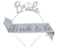 Addio al Nubilato Gadget, Bride to Be Addio al Nubilato 2 Pack Gadget Sposa -Sash, Fasce Capelli, Team Bride to Be Decorazione Fascia e Velo da Sposa Accessori Kit