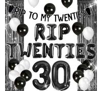 addio anni venti palloni gotici decorazioni compleanno fine dei miei 20 anni striscione funerale della giovinezza tema trentesimo compleanno