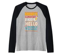 Addio elementare Ciao Studente Laureato della Scuola Media Maglia con Maniche Raglan