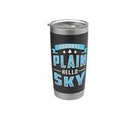 Addio Plain Ciao Cielo Skydive Jump Skydiver Amore Paracadutismo Bicchiere termico in acciaio inox doppia parete
