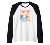 Addio Scuola Ciao Summer Break Carino Insegnante Vacanza Maglia con Maniche Raglan