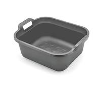 Addis bacinella rettangolare con manici, plastica, Metallic Silver, 39 x 32 x 14 cm, 10L