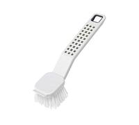 Addis Premium Soft Grip Washing Up Dish Brush with Scraper, White & Grey Spazzola per lavapiatti con Impugnatura Morbida, con Raschietto, Colore: Bianco e Grigio, Taglia Unica