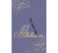 Addison Journal: Monogram A Personalized Floral Notebook for Women Decorative Purple and Gold Monogram Journal, Cute Aesthetic Notebook, Personalized Diary and Birthday Gift for Women Named Addison