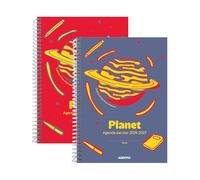 ADDITIO Agenda elementare da 6 a 12 anni | Planet | Agenda scolastica 2026-27 | Settimana Vista | Da settembre 2026 a giugno 2027 | Dimensioni 15 x 21 cm | Catalano | Giallo | Lilla