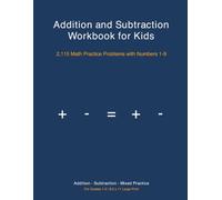 Addition and Subtraction Workbook for Kids: 2,115 Math Practice Problems with Numbers 1-9 | Addition, Subtraction & Mixed Operations for Grades 1-3
