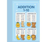 Addition Worksheets for Kids Ages 4-6: Fun and Easy Math Practice | Addition 1-10 with Cute Animals and Fruits