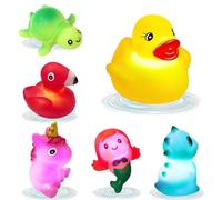 ADDLIVE 6 Pezzi Giocattolo da Bagno per Bambini, Giocattoli da Bagno Luminosi per Ragazzi e Ragazze, Giocattoli perBagnetto Bambini, Bagnetto Animali Giocattolo perBambini da 12 Mesi