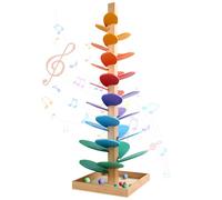 ADDLIVE Musica albero di marmo di legno Run, legno Music Tree Toy, Albero del suono, Torre di palla arcobaleno, Torre di sfera di rotolamento colorato