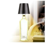 AddLiving Lampada a LED per bottiglie | Lampada a batteria con funzione touch | Lampada da comodino dimmerabile | Paralume | 3 colori | 56 LED | Resistente alle intemperie IP44 | Bottle Light |