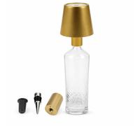 AddLiving Lampada LED per bottiglia, lampada a batteria con funzione touch, lampada da comodino dimmerabile, paralume, 3 colori di luce, 56 LED, resistente alle intemperie IP44, con 3 tappi per