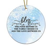 Addobbi Albero Di Natale Bless The Food Before Us The Family Beside Us And The Love Between Us Ornamenti Natalizi Della Famiglia Classico Con Corda D'Oro Ciondolo Dell'Albero Di Natale